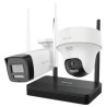Sistem supraveghere IP Wireless Hikvision HiLook IKS-2042BTH-PH/W, 2 camere 2MP, NVS, IR 30m, audio bidirectional, slot microSD