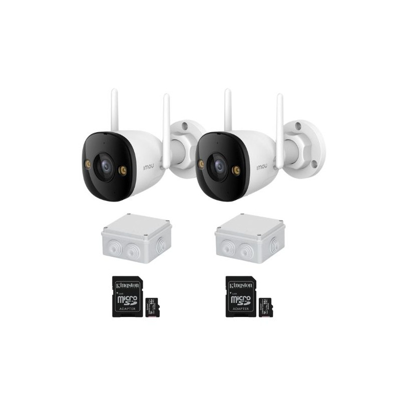 Kit supraveghere 2 camere - Montaj inclus - Wi-Fi IMOU 5MP Dual Light 30m Microfon Difuzor Alarma,