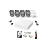 Sistem supraveghere cu functii inteligente Hikvision, 4 camere 5MP 3K, ColorVu, Microfon, Lumina Alba 20m, DVR 4 canale 5MP,