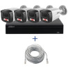 Kit supraveghere Dahua 4 camere 4MP Microfon PoE lentila 2.8mm IR 40m Lumina Alba 30m, NVR 4 canale PoE 8MP si cablu