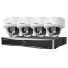 Kit cu montaj inclus Hikvision 4 camere IP 4K IR 30m lumina alba 30m lentila 2.8mm microfon, NVR 4 canale PoE 12MP AcuSense